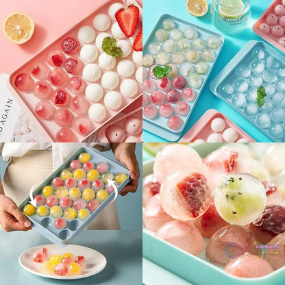 Plastic Round Reusable Ice Cube Ice Ball Mold / Lollipop Candy Maker 33 Moulds (16.5×10 Cm / 1 Pc) - infinityexculsivestore.com