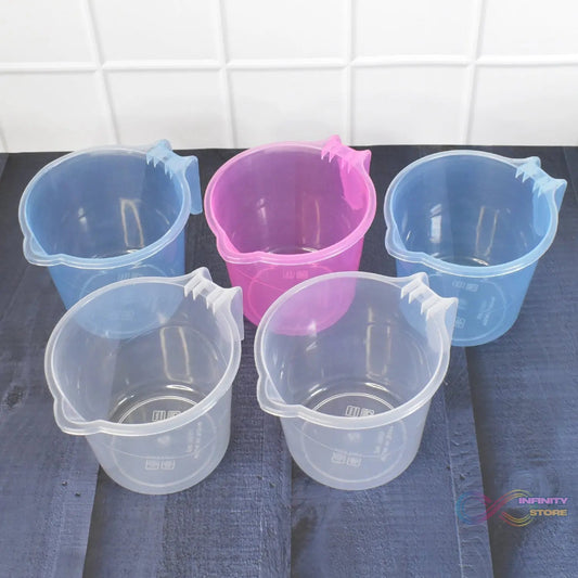 Plastic Round Transparent Bath Water Mug (5 pc / Mix colour / 1200 ML) - infinityexculsivestore.com