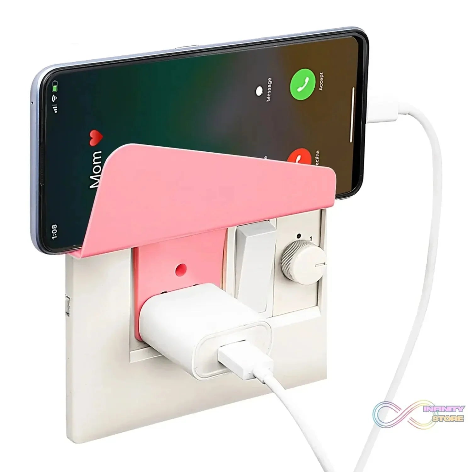 Plastic Secure Mobile Phone Charging Stand Holder (1 Pc / Mix Color) - infinityexculsivestore.com