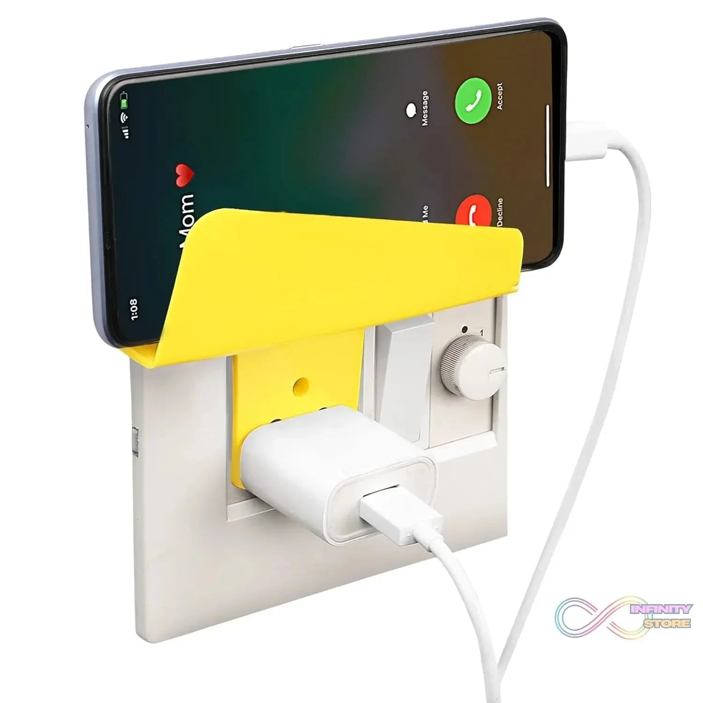 Plastic Secure Mobile Phone Charging Stand Holder (1 Pc / Mix Color) - infinityexculsivestore.com