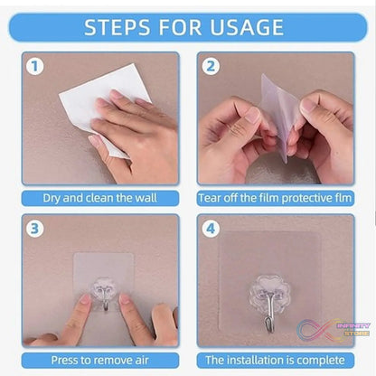 Self-adhesive hooks for easy kitchen storage