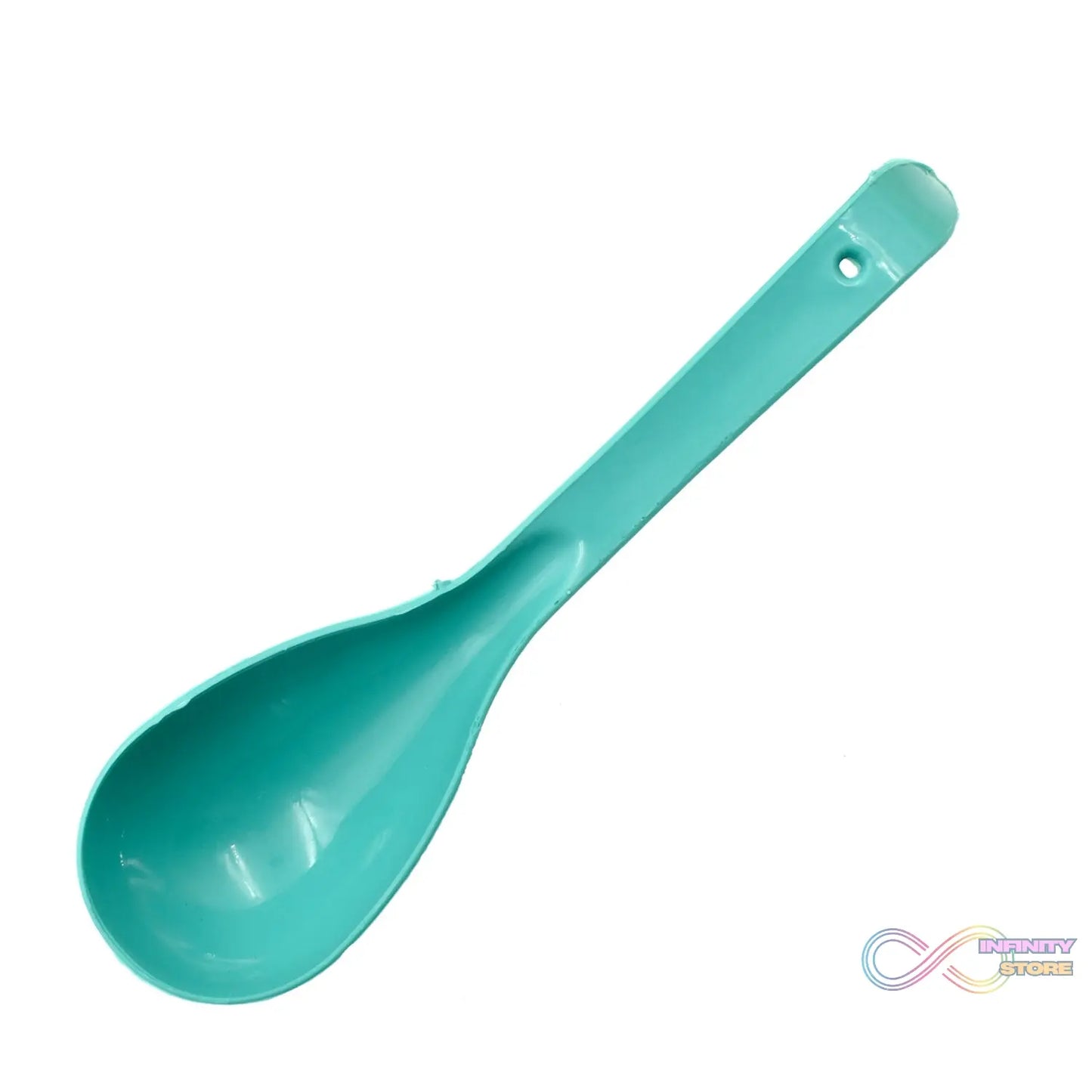 Ergonomic plastic serving spoon.