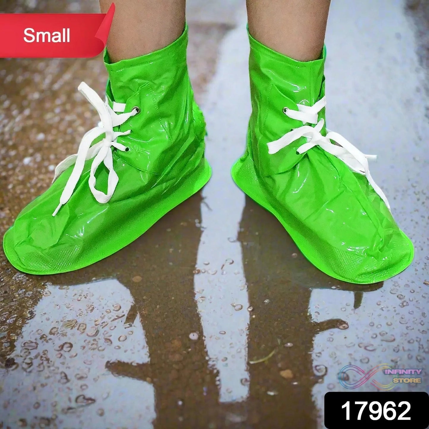 Plastic Shoes Cover Reusable Anti - Slip Boots Zippered Overshoes Covers & Shoe laces Waterproof Snow Rain Boots for Kids / Adult Shoes, for Rainy Season (1 Pair) - infinityexculsivestore.com