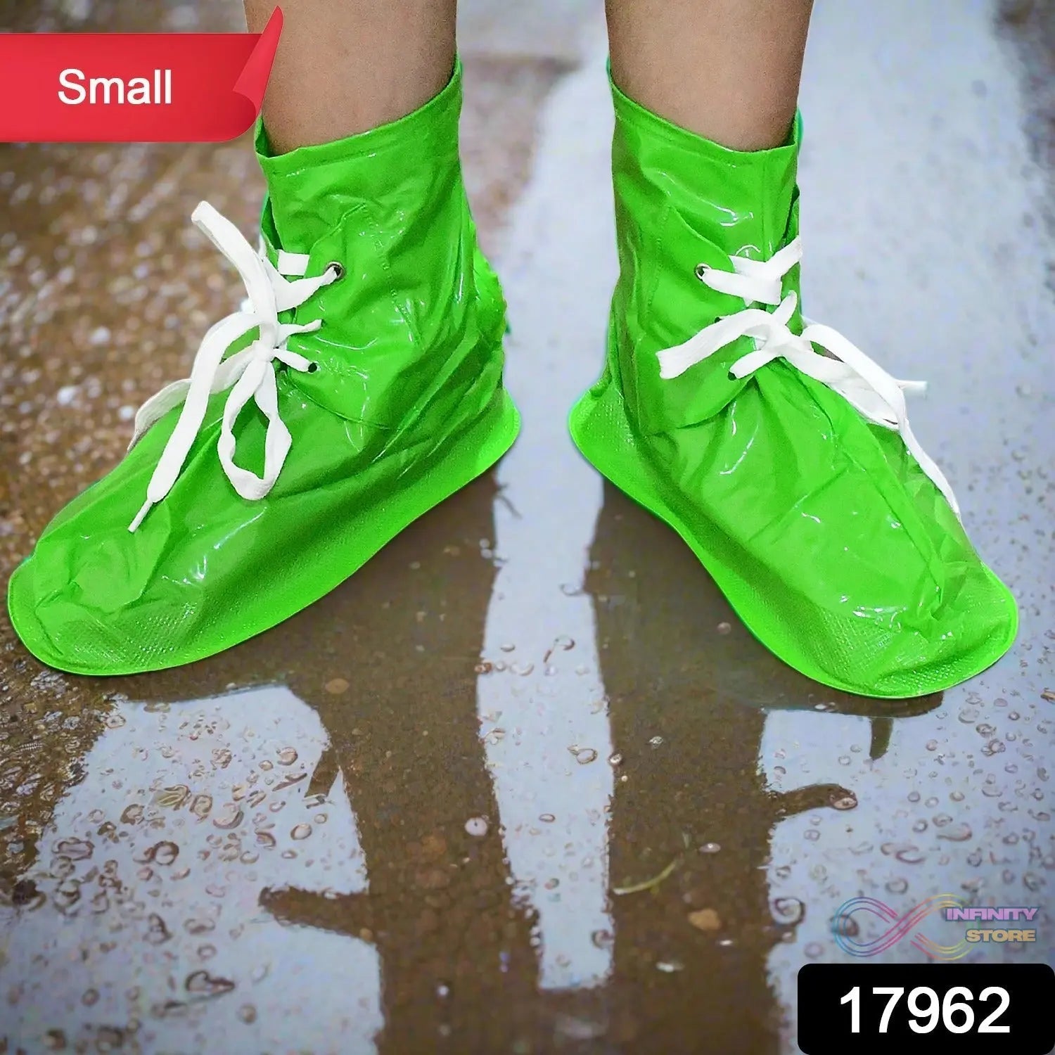 Plastic Shoes Cover Reusable Anti - Slip Boots Zippered Overshoes Covers & Shoe laces Waterproof Snow Rain Boots for Kids / Adult Shoes, for Rainy Season (1 Pair) - infinityexculsivestore.com