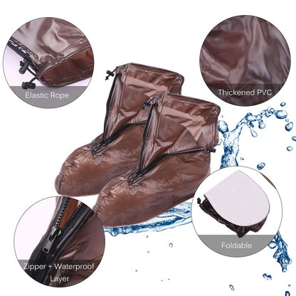 Plastic Shoes Cover Reusable Anti - Slip Boots Zippered Overshoes Covers Transparent Waterproof Snow Rain Boots for Kids / Adult Shoes, for Rainy Season (1 Pair / Small Size) - infinityexculsivestore.com
