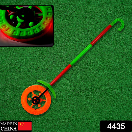 Plastic Single Wheel Push Run toy with handle and two lights on wheel. push toy for Kids. - infinityexculsivestore.com