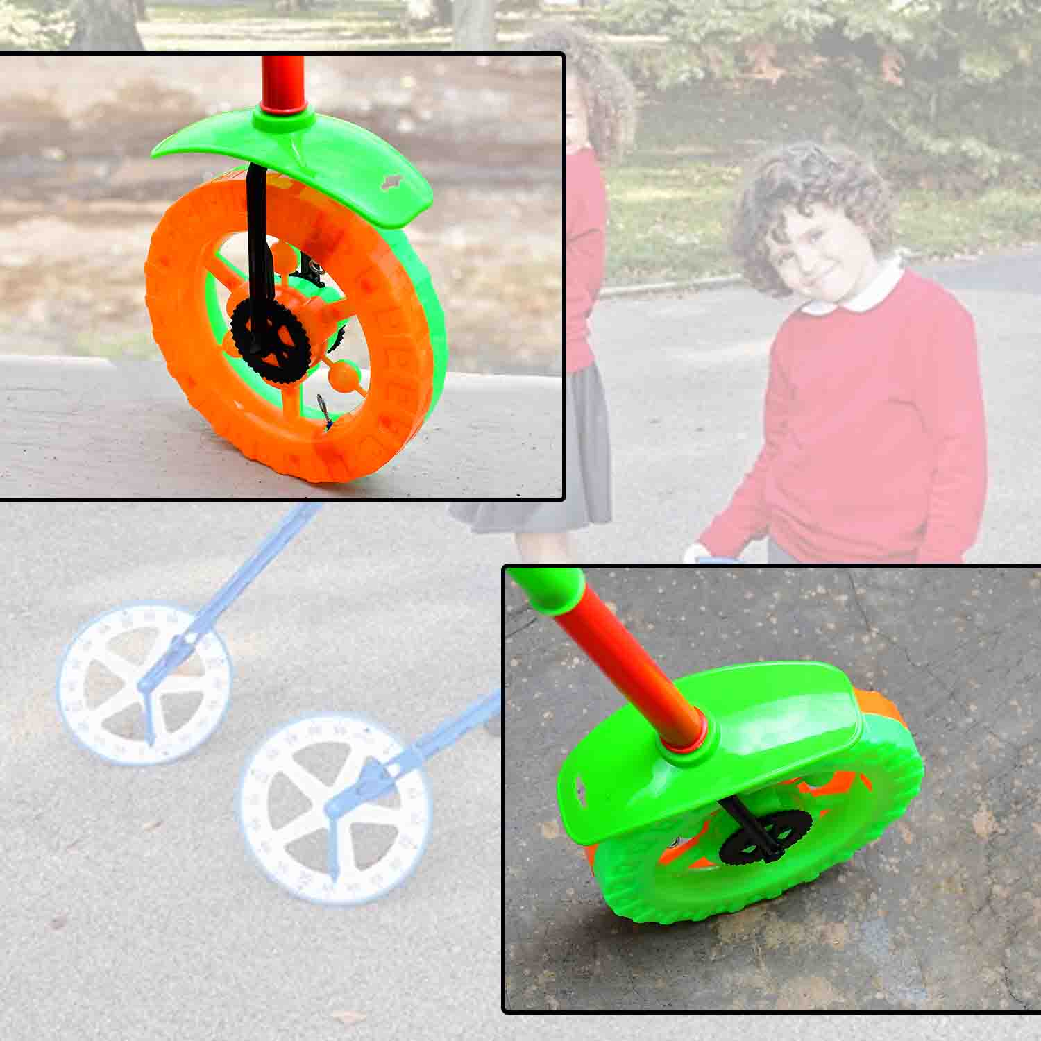 Plastic Single Wheel Push Run toy with handle and two lights on wheel. push toy for Kids. - infinityexculsivestore.com