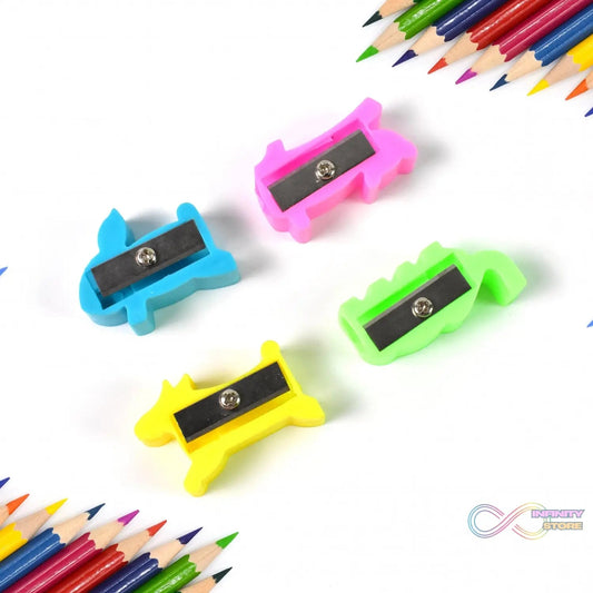 Plastic Small Cute Pencil Sharpener (1 Pc / Mix Design & Color) - infinityexculsivestore.com