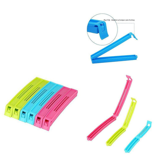 Plastic Snack Bag Clip Sealer Set (18 Pcs, Multicolour) - infinityexculsivestore.com