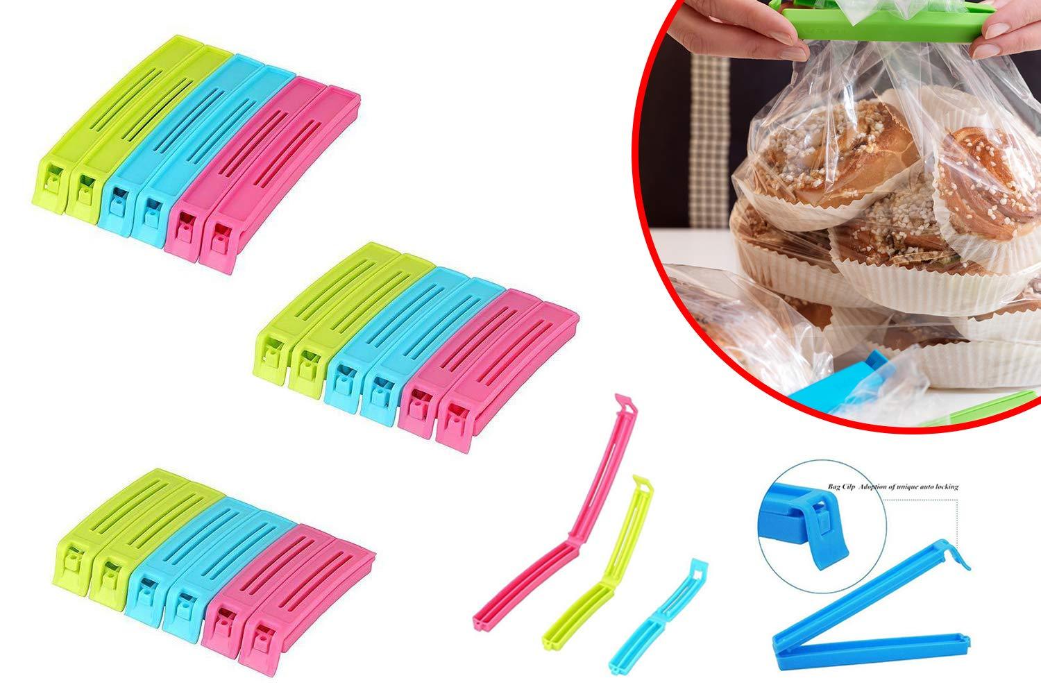 Plastic Snack Bag Clip Sealer Set (18 Pcs, Multicolour) - infinityexculsivestore.com