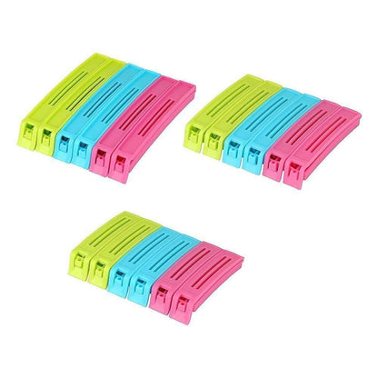 Plastic Snack Bag Clip Sealer Set (18 Pcs, Multicolour) - infinityexculsivestore.com