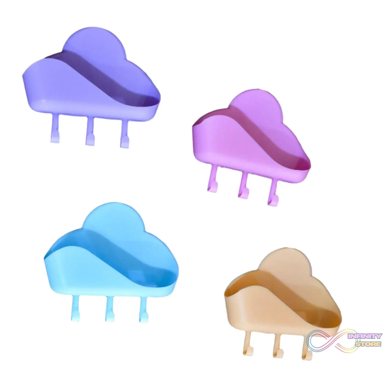 Plastic soap case cover, pack of 4, for organized bathroom storage.