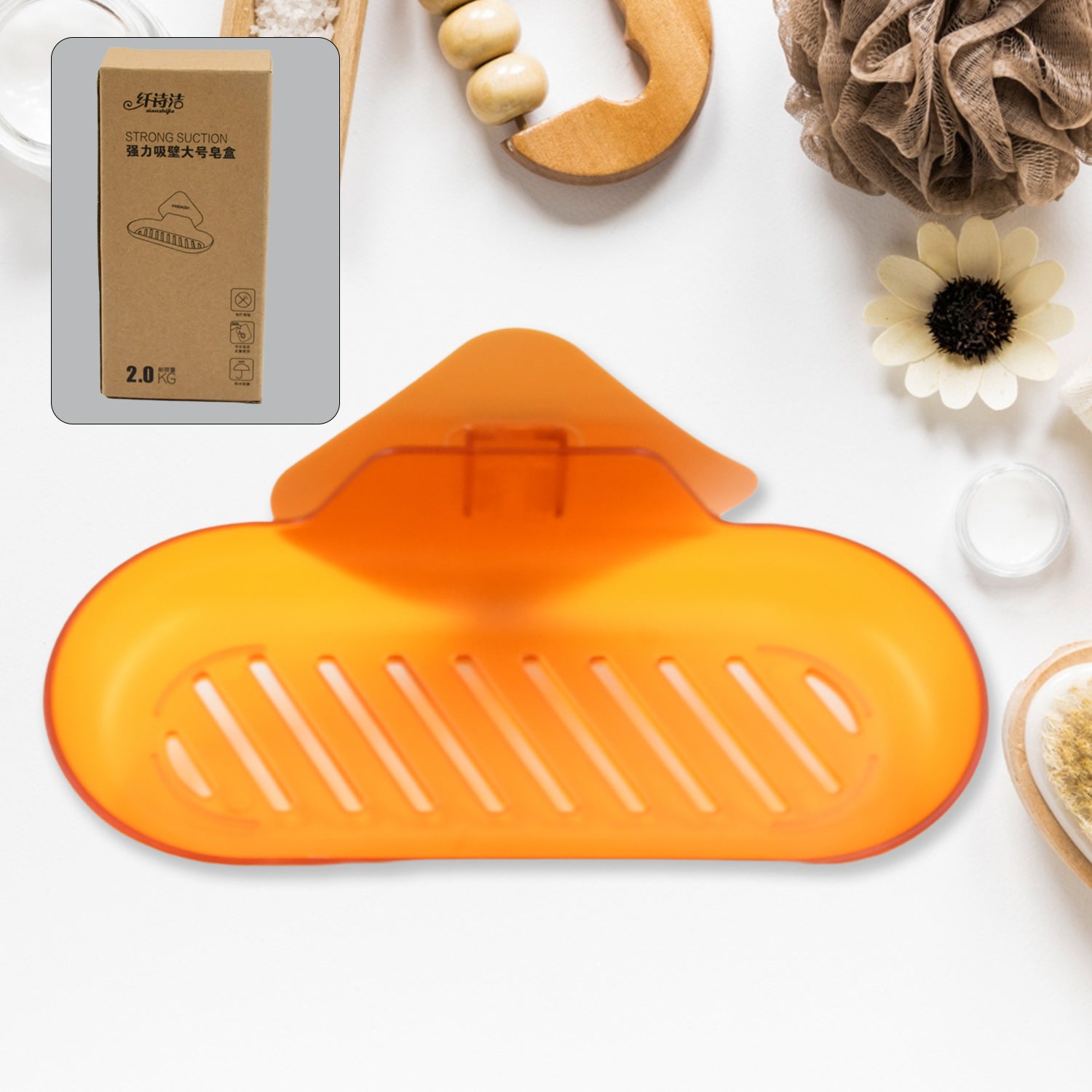 Plastic Soap Dish Holder for Bathroom Shower Wall Mounted Self Adhesive Soap Holder Saver Tray - Plastic Sponge Holder for Kitchen Storage Rack Soap Box, Bathroom (1 Pc) - infinityexculsivestore.com