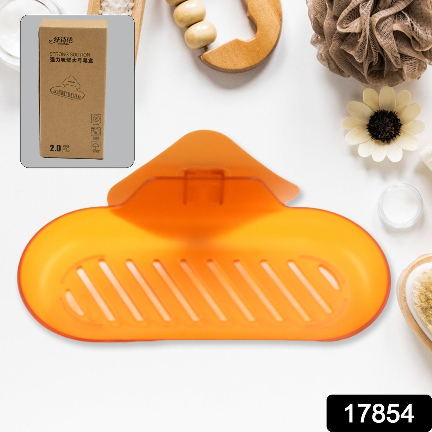 Plastic Soap Dish Holder for Bathroom Shower Wall Mounted Self Adhesive Soap Holder Saver Tray - Plastic Sponge Holder for Kitchen Storage Rack Soap Box, Bathroom (1 Pc) - infinityexculsivestore.com