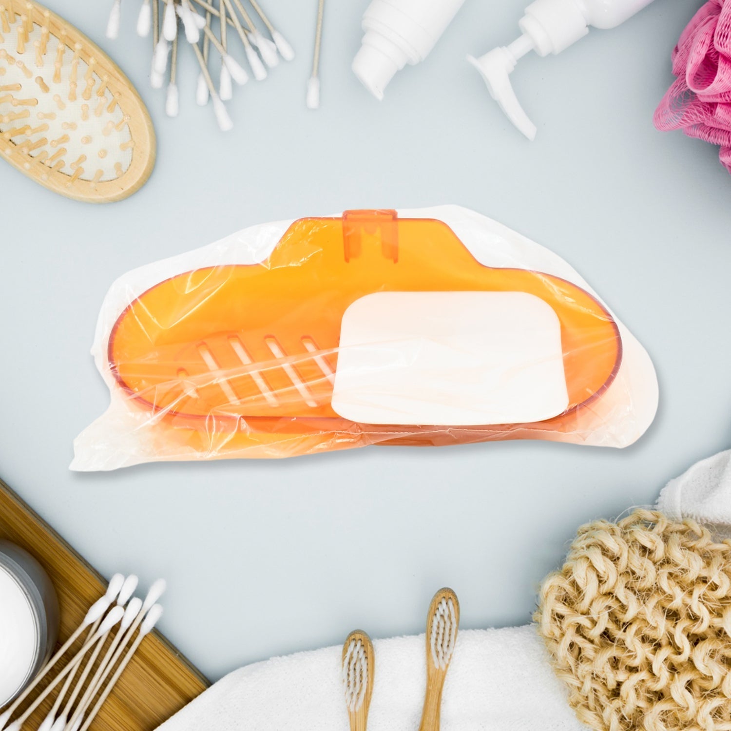 Plastic Soap Dish Holder for Bathroom Shower Wall Mounted Self Adhesive Soap Holder Saver Tray - Plastic Sponge Holder for Kitchen Storage Rack Soap Box, Bathroom (1 Pc) - infinityexculsivestore.com