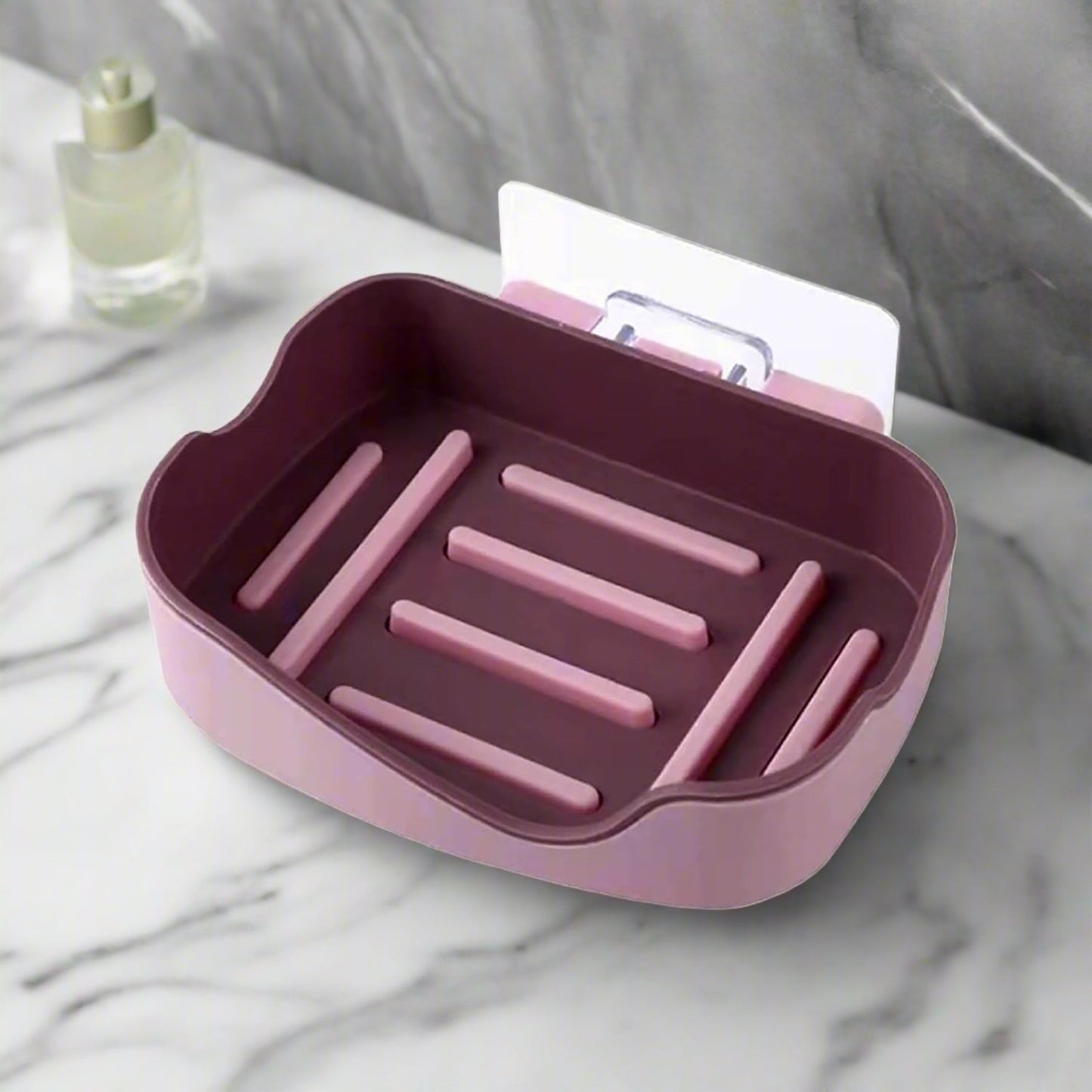 Plastic Soap Dish Holder for Bathroom Shower Wall Mounted Self Adhesive Soap Holder Saver Tray - Plastic Sponge Holder for Kitchen Storage Rack Soap Box, Bathroom (1 Pc) - infinityexculsivestore.com