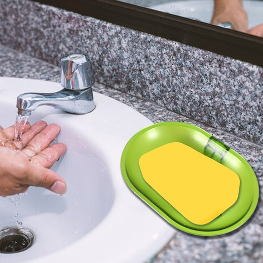 Plastic Soap Dish Holder for Bathroom Shower Wall Mounted Self Adhesive Soap Holder Saver Tray - Plastic Sponge Holder for Kitchen Storage Rack Soap Box, Bathroom - infinityexculsivestore.com