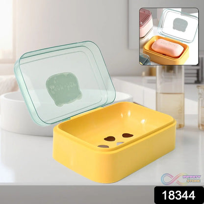 Plastic Soap Dish, Portable Plastic Self Draining Soap Holder (1 Pc / Mix Color) - infinityexculsivestore.com