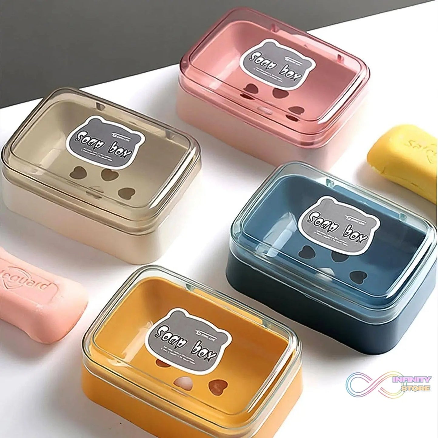 Plastic Soap Dish, Portable Plastic Self Draining Soap Holder (1 Pc / Mix Color) - infinityexculsivestore.com