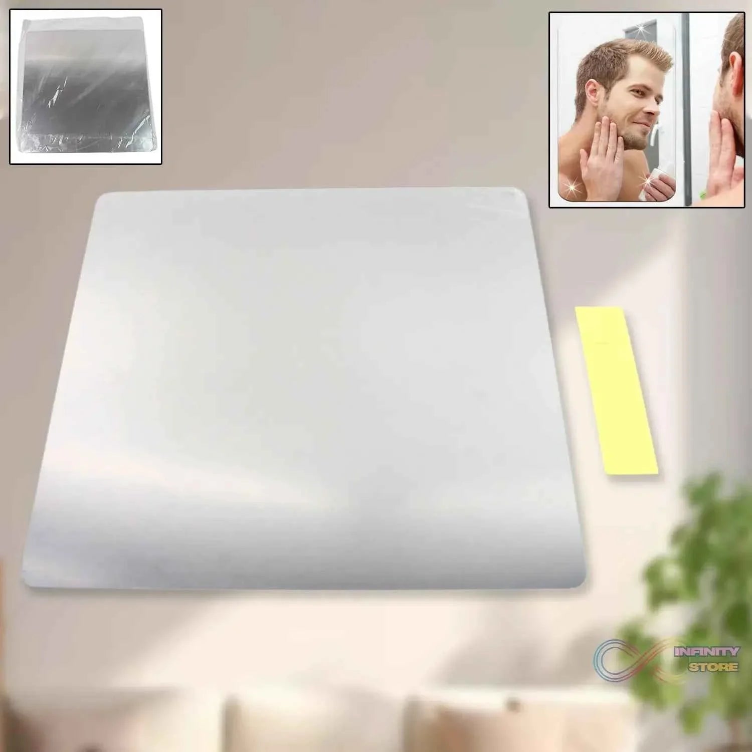 Plastic Square 3D Mirror Wall Stickers (1 Pc / 30x30 Cm) - infinityexculsivestore.com