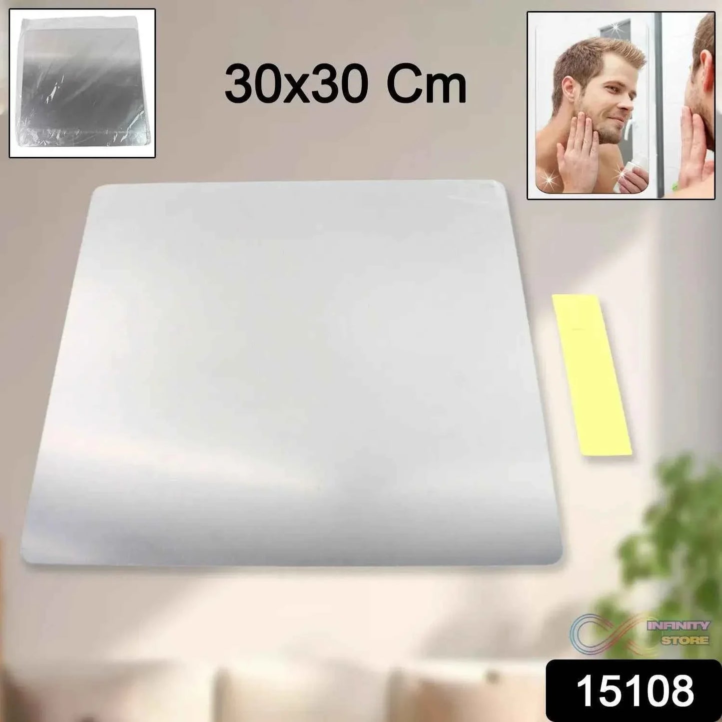 Plastic Square 3D Mirror Wall Stickers (1 Pc / 30x30 Cm) - infinityexculsivestore.com