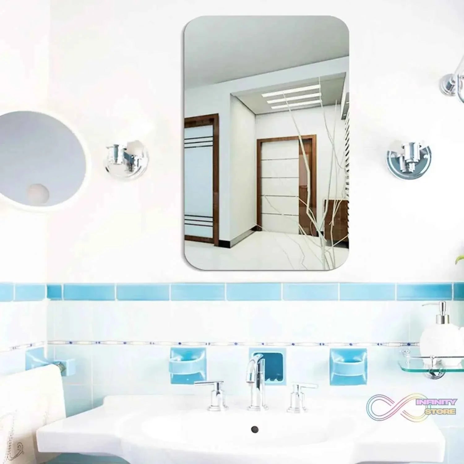 Plastic Square 3D Mirror Wall Stickers (1 Pc / 30x30 Cm) - infinityexculsivestore.com