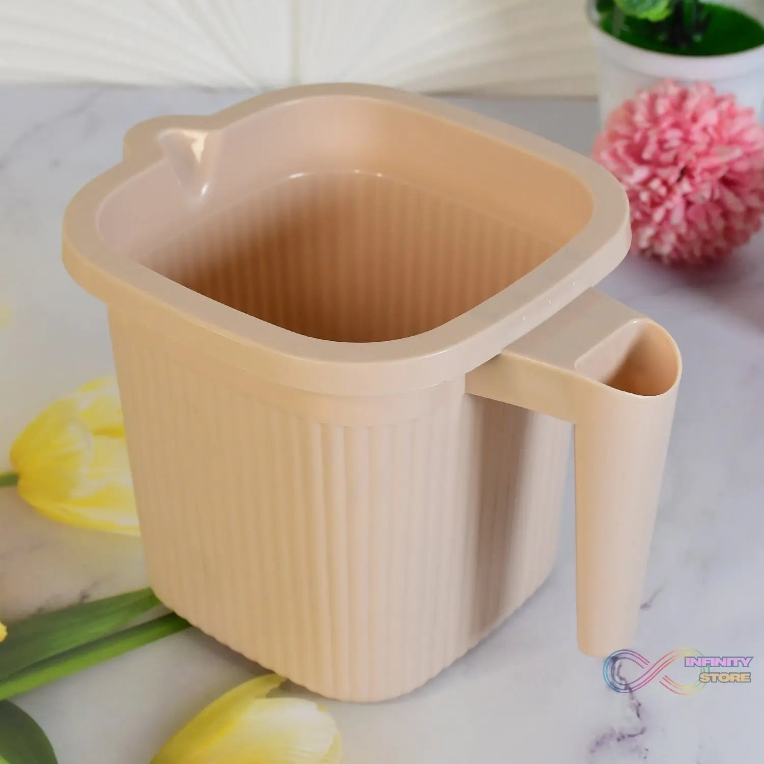 Plastic Square Bath Water Mug (1 Pc / 1000 ML / Mix Color) - infinityexculsivestore.com