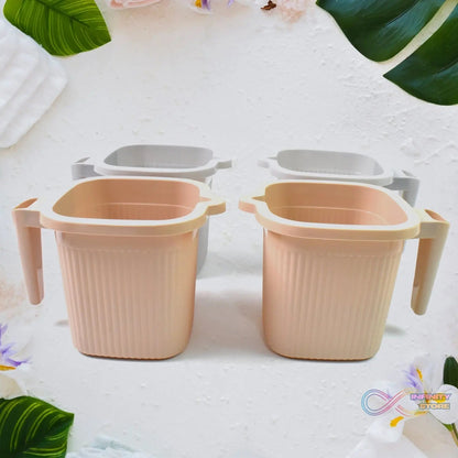 Plastic Square Bath Water Mug (4 Pc / 1000 ML / Mix Color) - infinityexculsivestore.com