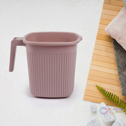Plastic Square Bath Water Mug (4 Pc / 1000 ML / Mix Color) - infinityexculsivestore.com