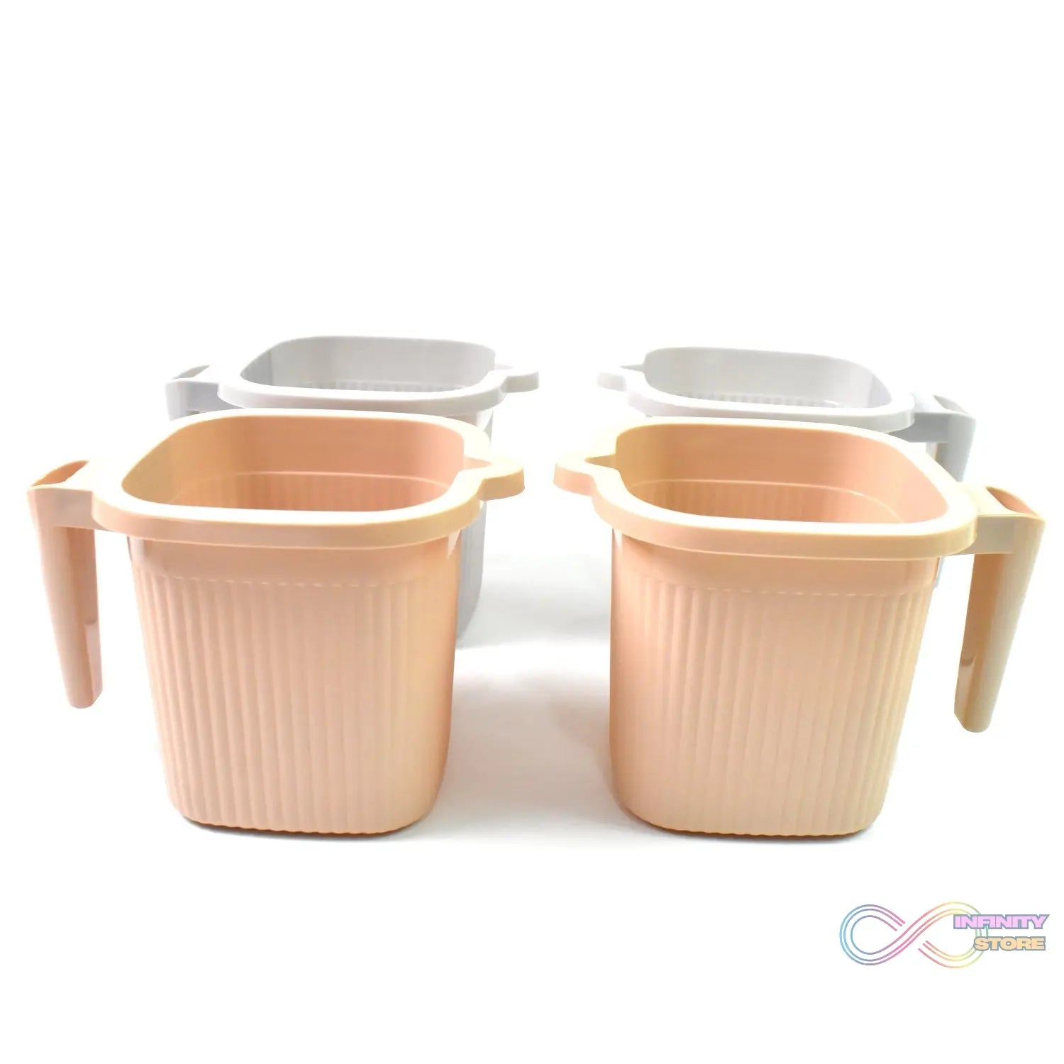 Plastic Square Bath Water Mug (4 Pc / 1000 ML / Mix Color) - infinityexculsivestore.com