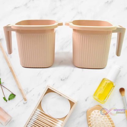 Plastic Square Bath Water Mug (4 Pc / 1000 ML / Mix Color) - infinityexculsivestore.com