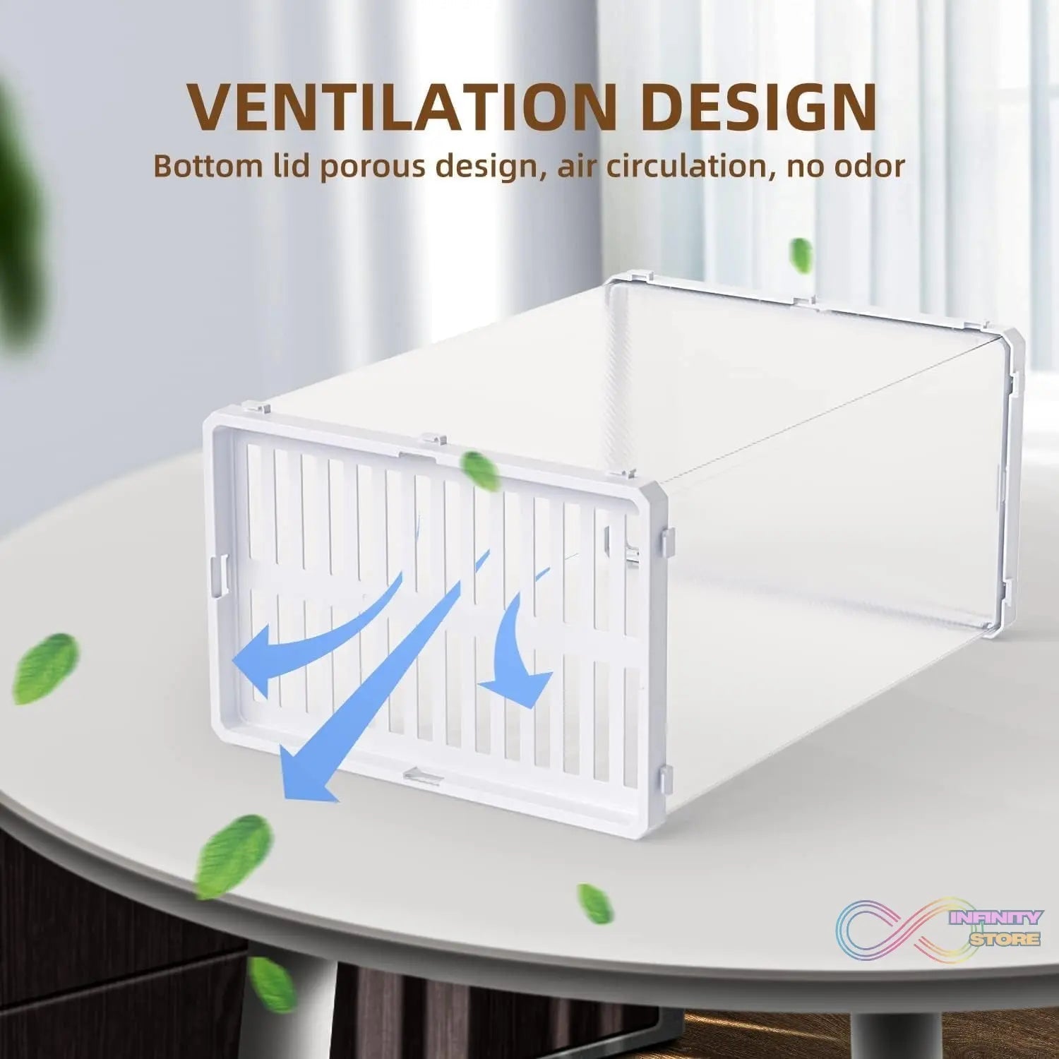 Plastic Stackable Shoe Storage Box (1 Pc) - infinityexculsivestore.com