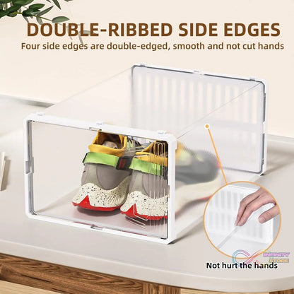 Plastic Stackable Shoe Storage Box (1 Pc) - infinityexculsivestore.com