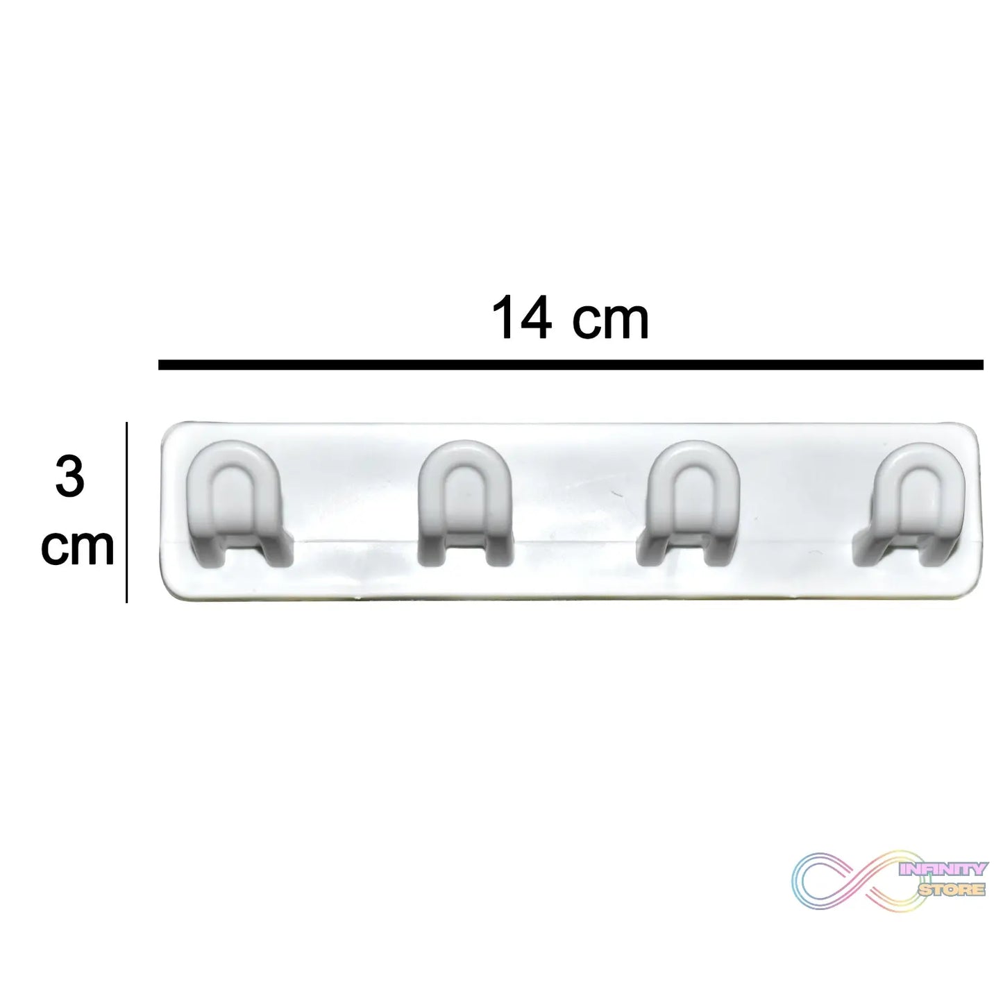 Set of plastic sticker hooks with adhesive backing
