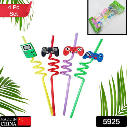 Plastic Straws Reusable Drinking Straws (4 pc Set / Mix design) - infinityexculsivestore.com