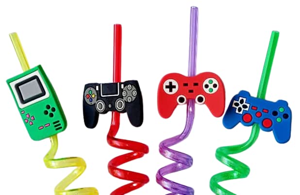 Plastic Straws Reusable Drinking Straws (4 pc Set / Mix design) - infinityexculsivestore.com