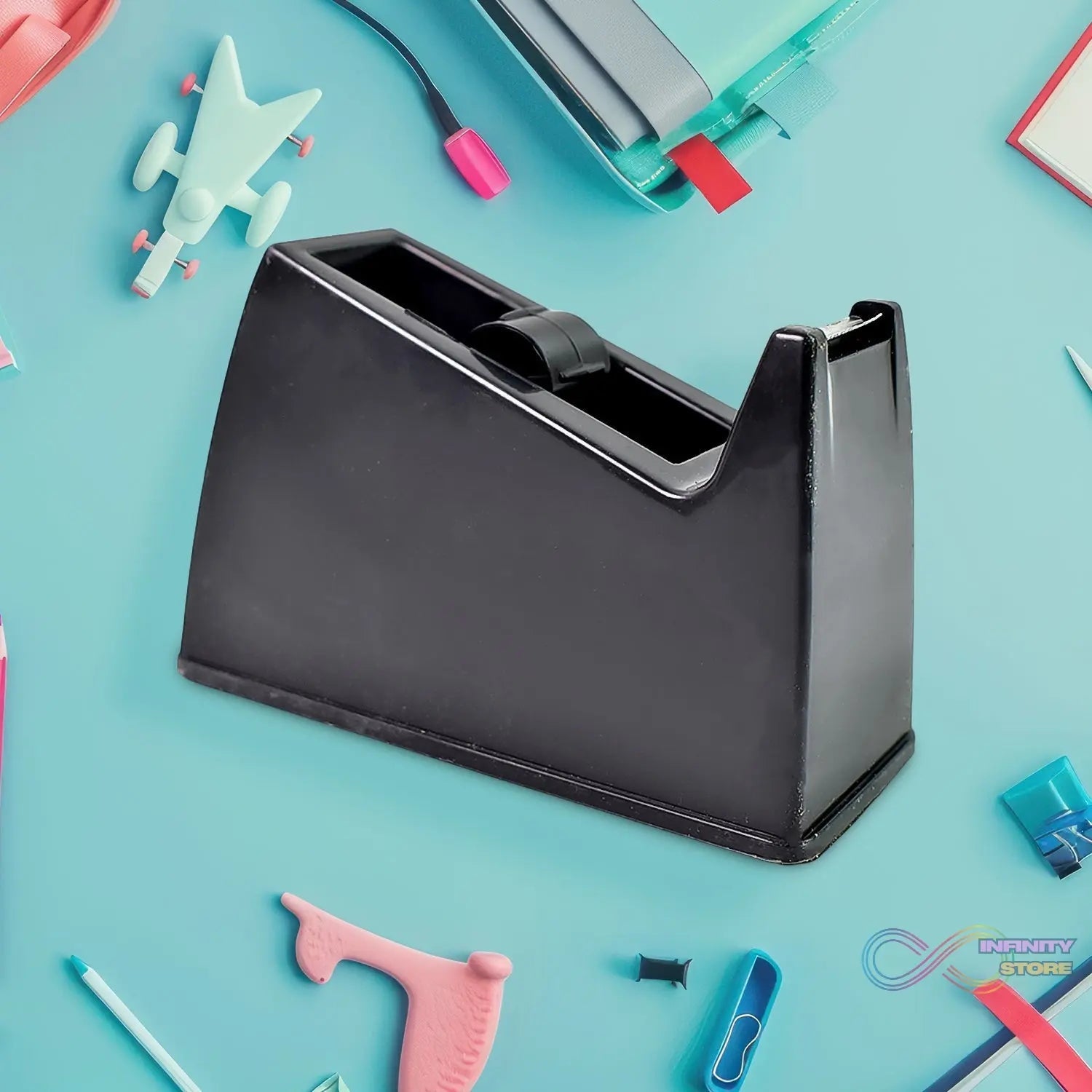 Plastic Tape Dispenser Cutter for Home Office use (1 pc / Big / Mix Color) - infinityexculsivestore.com