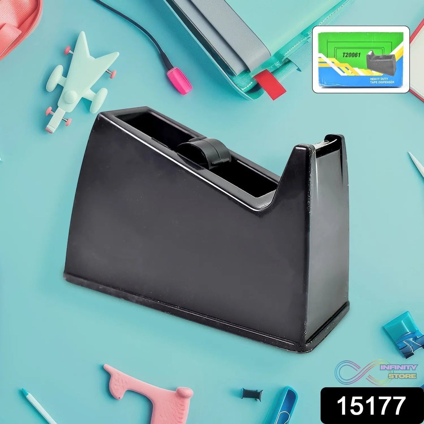 Plastic Tape Dispenser Cutter for Home Office use (1 pc / Big / Mix Color) - infinityexculsivestore.com