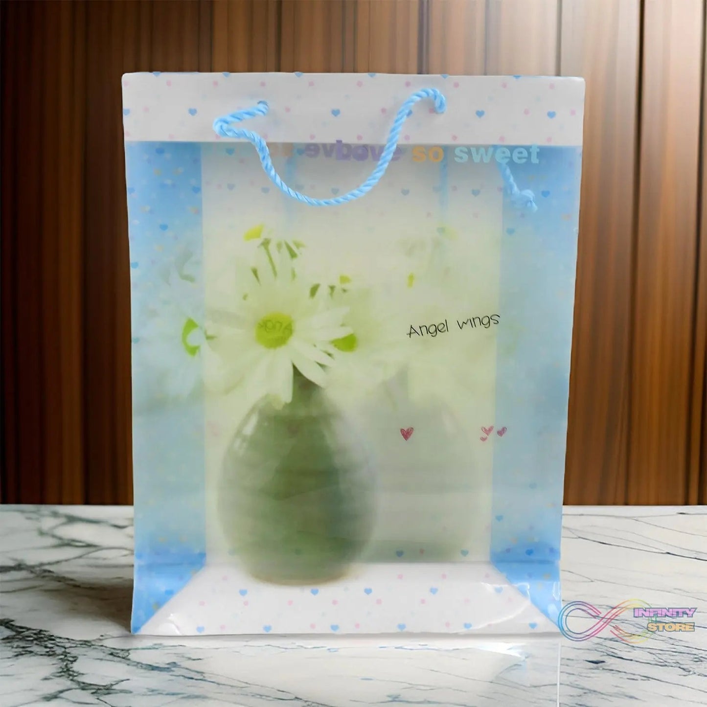 Plastic Transparent Bag With Handle (1 Pc / 34 x 26 Cm) - infinityexculsivestore.com