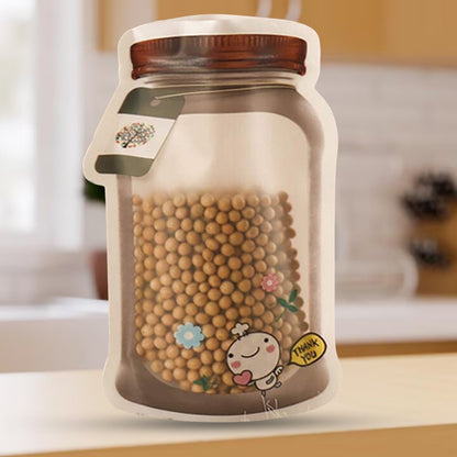 Plastic Transparent Big Jar Shaped Pouch With Zipper (1 Pc) - infinityexculsivestore.com