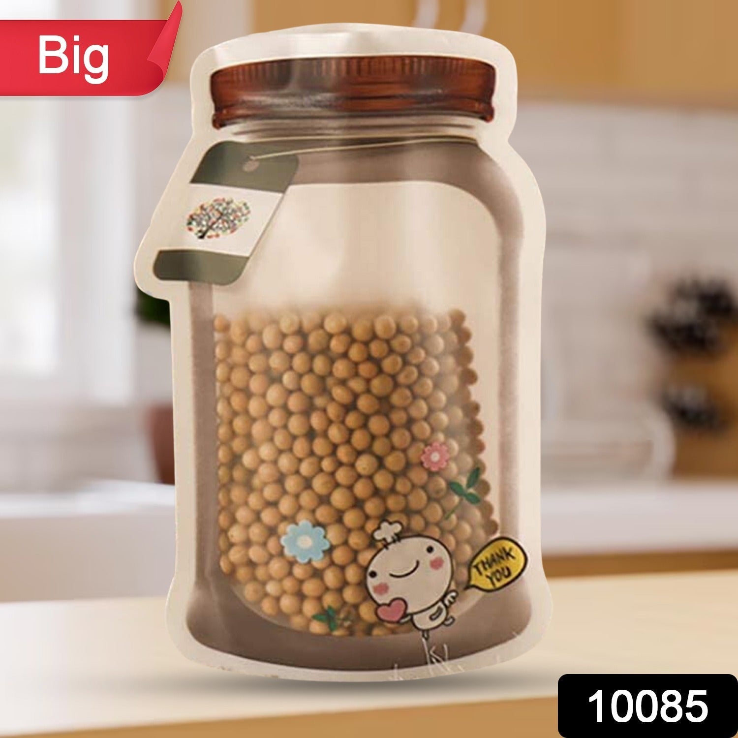 Plastic Transparent Big Jar Shaped Pouch With Zipper (1 Pc) - infinityexculsivestore.com