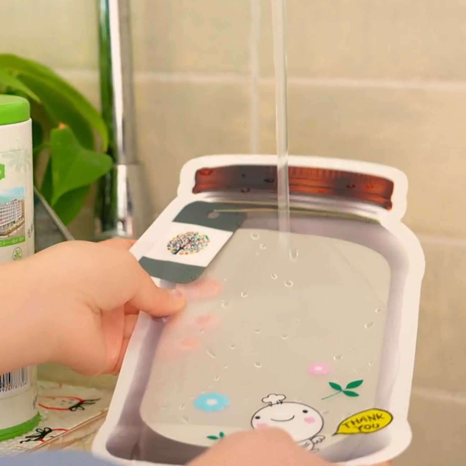 Plastic Transparent Big Jar Shaped Pouch With Zipper (1 Pc) - infinityexculsivestore.com