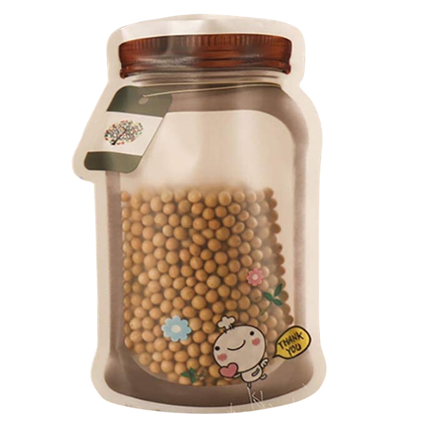 Plastic Transparent Big Jar Shaped Pouch With Zipper (1 Pc) - infinityexculsivestore.com