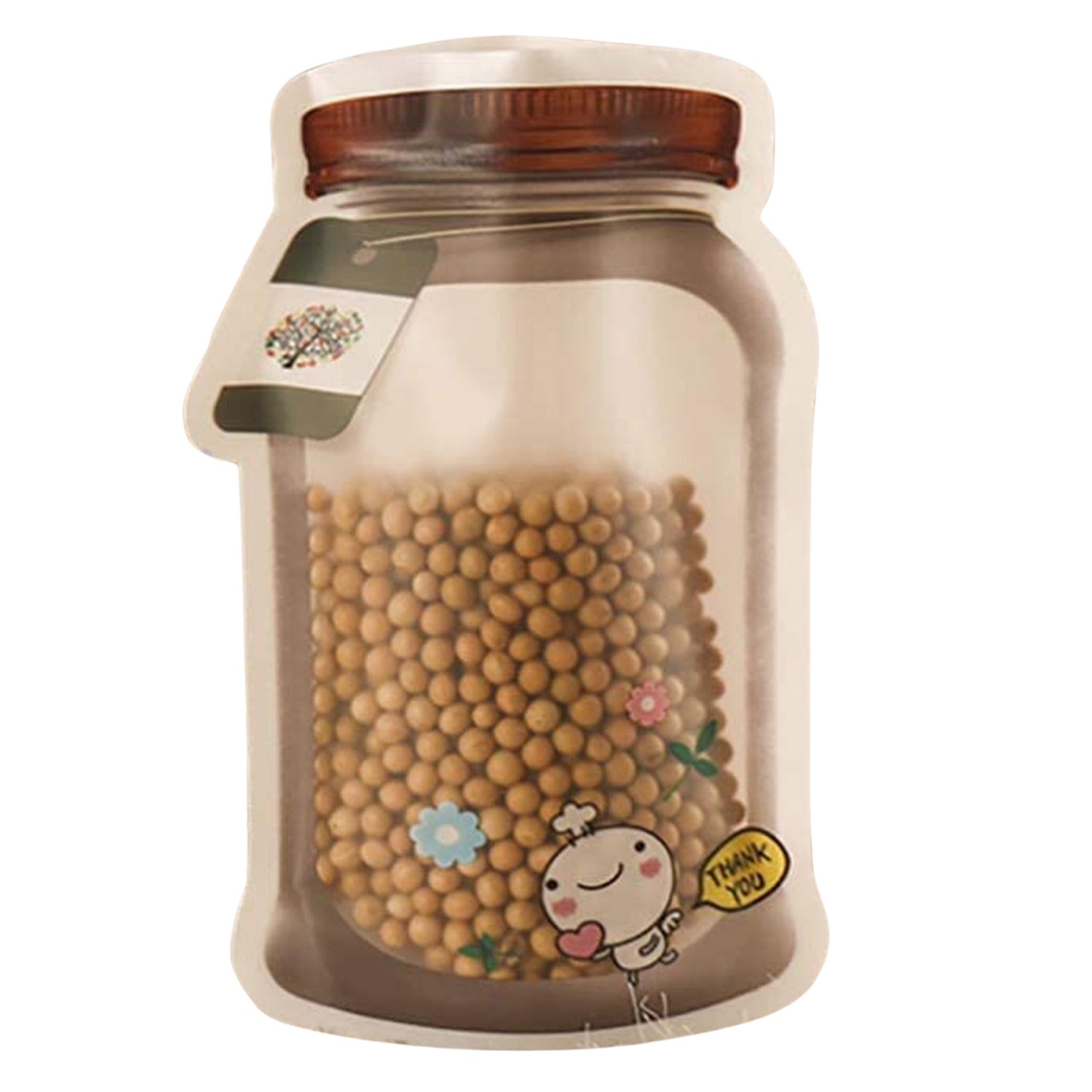 Plastic Transparent Big Jar Shaped Pouch With Zipper (1 Pc) - infinityexculsivestore.com