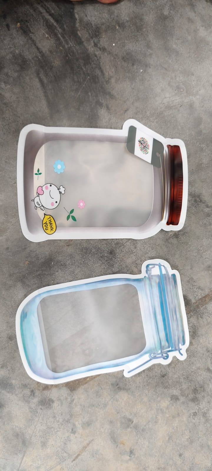 Plastic Transparent Big Jar Shaped Pouch With Zipper (1 Pc) - infinityexculsivestore.com
