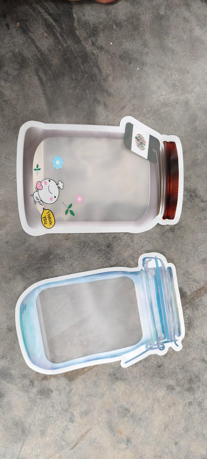 Plastic Transparent Big Jar Shaped Pouch With Zipper (1 Pc) - infinityexculsivestore.com