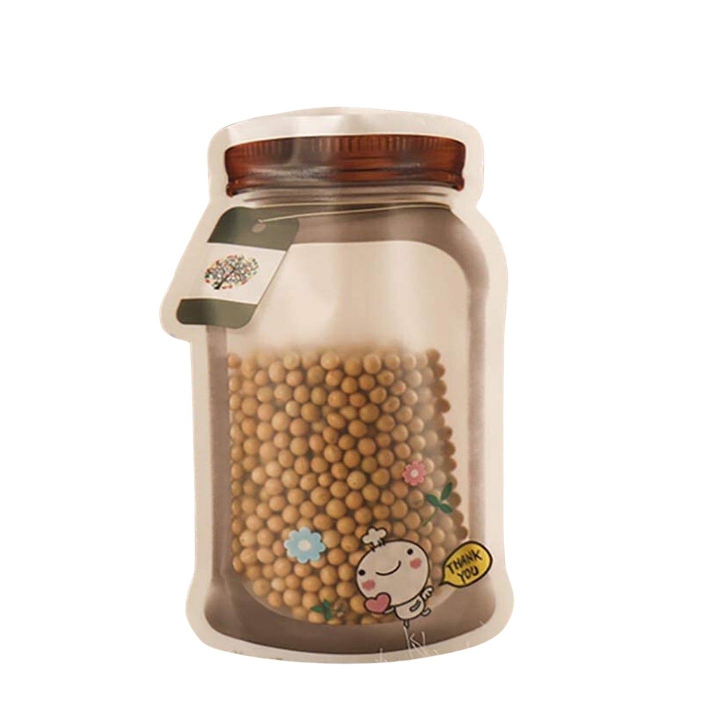 Plastic Transparent Medium Jar Shaped Pouch With Zipper (1 Pc) - infinityexculsivestore.com
