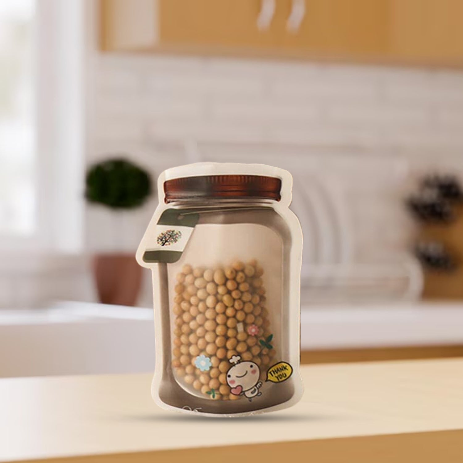 Plastic Transparent Medium Jar Shaped Pouch With Zipper (1 Pc) - infinityexculsivestore.com