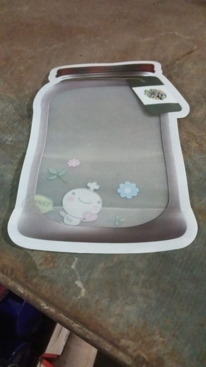 Plastic Transparent Medium Jar Shaped Pouch With Zipper (1 Pc) - infinityexculsivestore.com