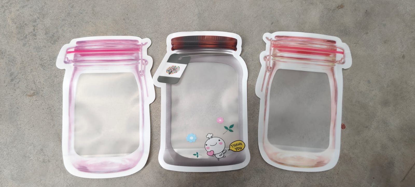 Plastic Transparent Medium Jar Shaped Pouch With Zipper (1 Pc) - infinityexculsivestore.com